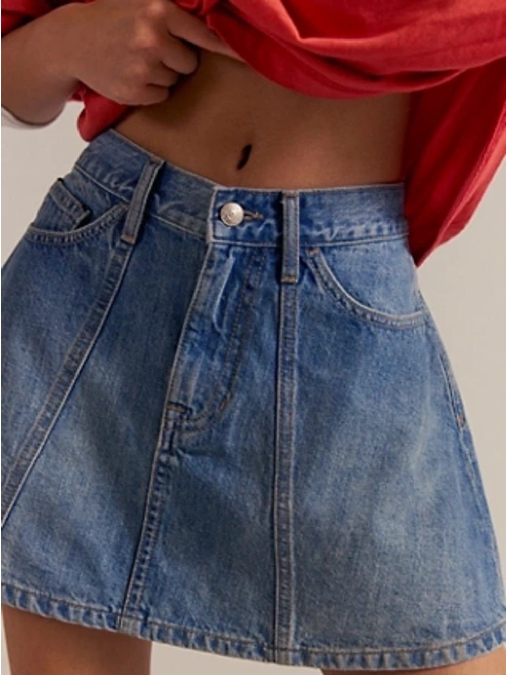 NWOT Free People We The Free Hometown Denim Mini Skirt sz 24
